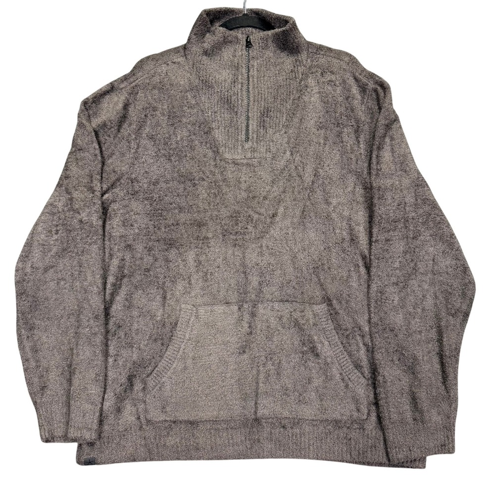 Barefoot Dreams CozyChic Lite Womens XXL Quarter Zip Hoodie Charcoal Soft